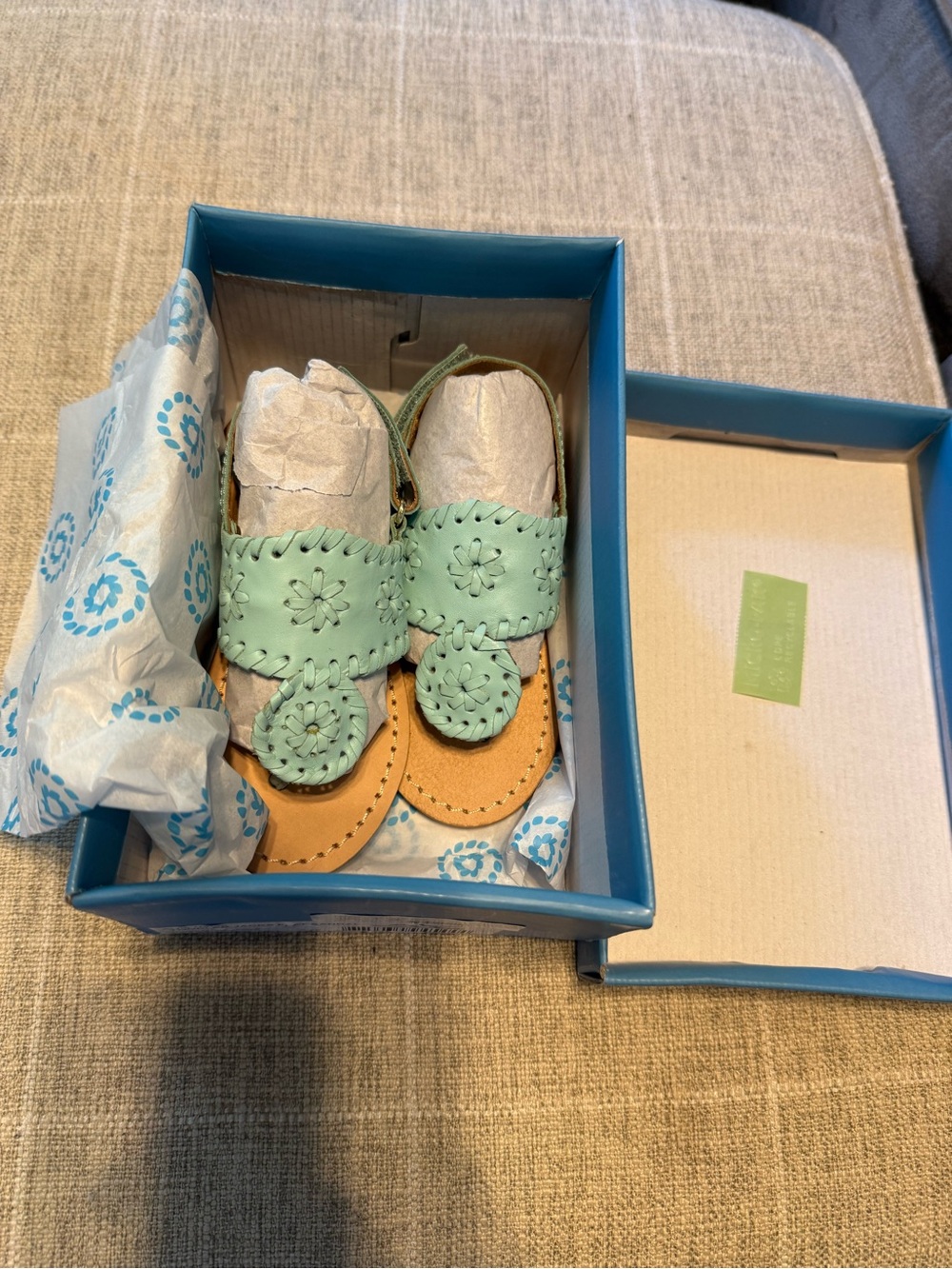 Turquoise toddler girl jack rogers sandals NIB